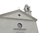 foto animata con la facciata della chiesetta e il taglio del nastro