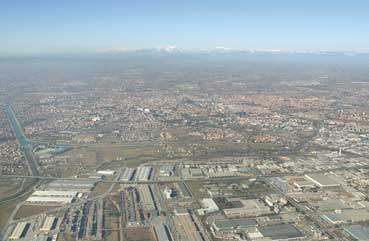 Veduta aerea dell'area del Roncajette interessata dal progeto Viridis 